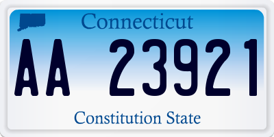 CT license plate AA23921