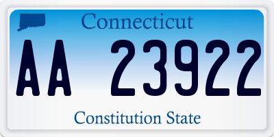 CT license plate AA23922