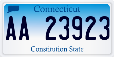 CT license plate AA23923