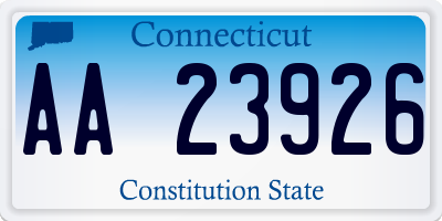 CT license plate AA23926