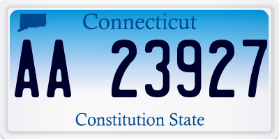 CT license plate AA23927