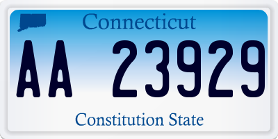 CT license plate AA23929