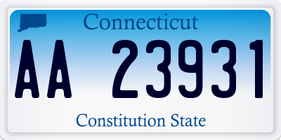 CT license plate AA23931