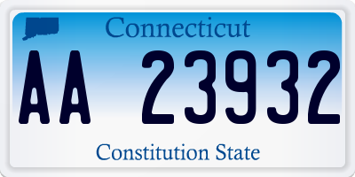 CT license plate AA23932