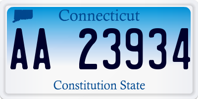 CT license plate AA23934