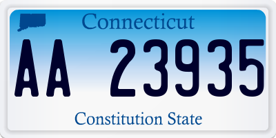 CT license plate AA23935