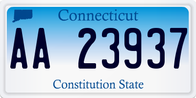 CT license plate AA23937