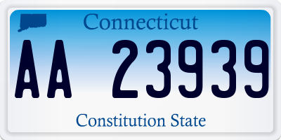 CT license plate AA23939