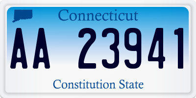 CT license plate AA23941