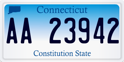 CT license plate AA23942