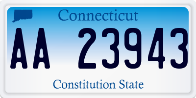 CT license plate AA23943