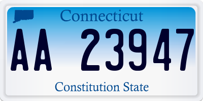 CT license plate AA23947