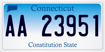 CT license plate AA23951