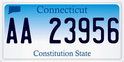 CT license plate AA23956