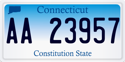 CT license plate AA23957