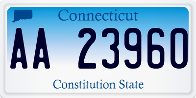 CT license plate AA23960