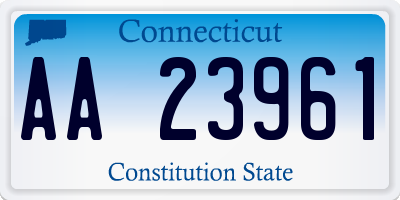 CT license plate AA23961