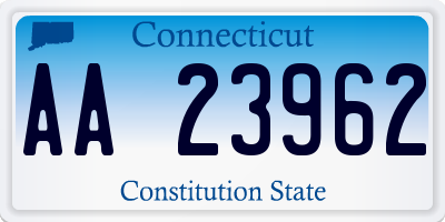 CT license plate AA23962