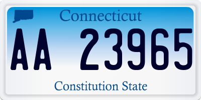 CT license plate AA23965