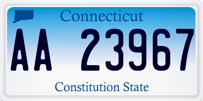 CT license plate AA23967