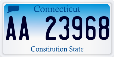 CT license plate AA23968