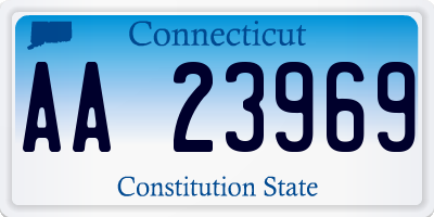 CT license plate AA23969