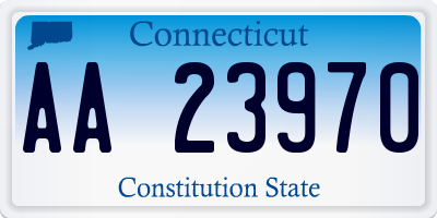 CT license plate AA23970