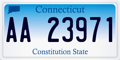 CT license plate AA23971