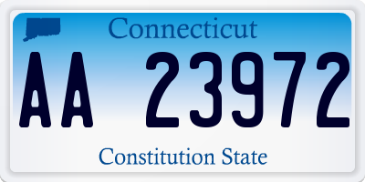 CT license plate AA23972