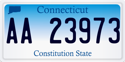 CT license plate AA23973