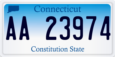 CT license plate AA23974