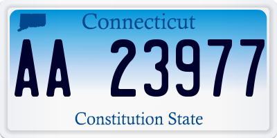 CT license plate AA23977