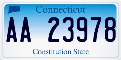 CT license plate AA23978