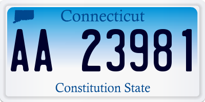 CT license plate AA23981