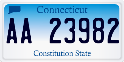 CT license plate AA23982