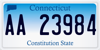 CT license plate AA23984