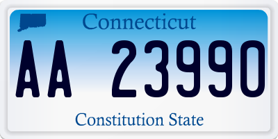 CT license plate AA23990