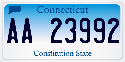 CT license plate AA23992