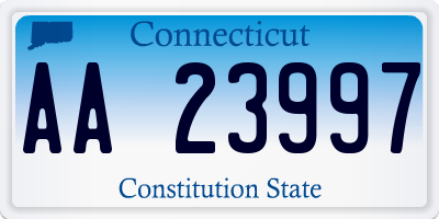 CT license plate AA23997