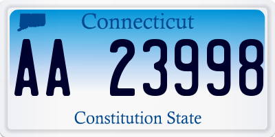 CT license plate AA23998