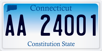 CT license plate AA24001