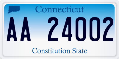 CT license plate AA24002