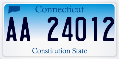 CT license plate AA24012