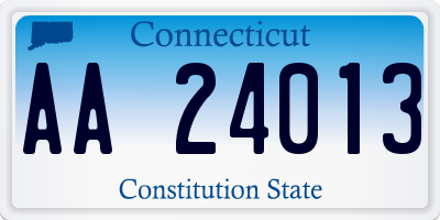 CT license plate AA24013