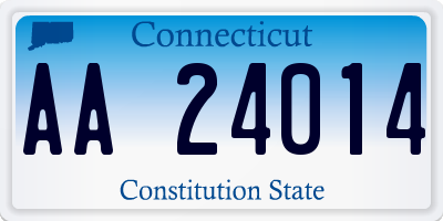 CT license plate AA24014