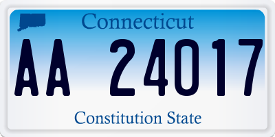 CT license plate AA24017