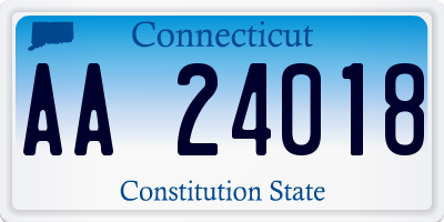 CT license plate AA24018