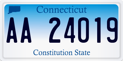 CT license plate AA24019