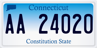 CT license plate AA24020