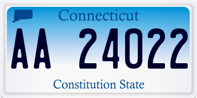 CT license plate AA24022